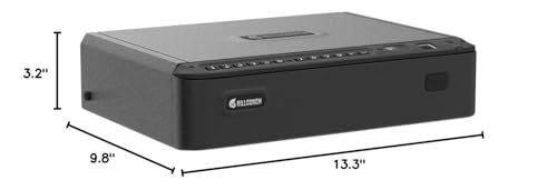 BILLCONCH Smart Gun Safe with Security Cable - Biometric Gun Safe for Handgun 4 Ways Quick Access with Fingerprint/Keypad/Key/APP Lock Pistol Safe for Nightstand Bedside Home Car with LCD/Voice Guide BILLCONCH