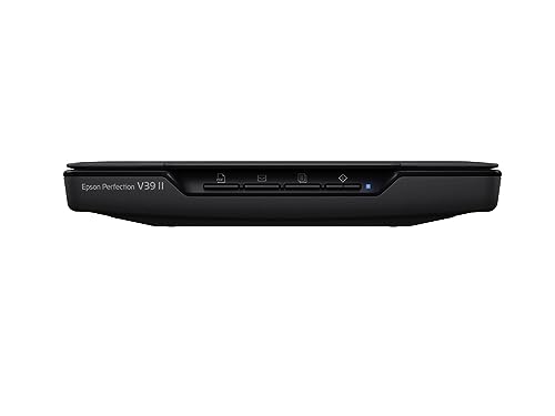 Epson - Perfection V39 II - Color Photo and Document Flatbed Scanner - 4800 dpi Optical Resolution - High-Rise, Removable Lid - Scan to Cloud - USB Power - Image Scanning - Black Epson