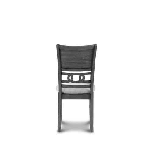 New Classic Furniture Gia 5-Piece Round Dining Set with 1 Dining Table and 4 Chairs, 47-Inch, Gray New Classic Home Furnishings