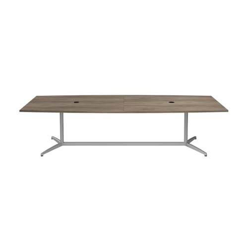 BOWERY HILL 120W Boat Shaped Conference Table in Modern Hickory BOWERY HILL