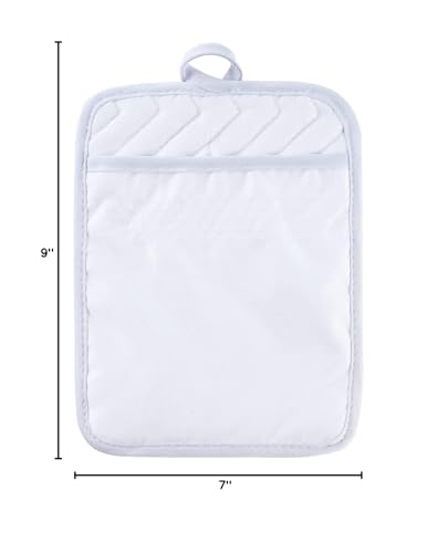 Sublimation Blanks 9"x7" Polyester/Cotton White Pot Holders with Sublimation Pocket DIY Set of 6 Tromic