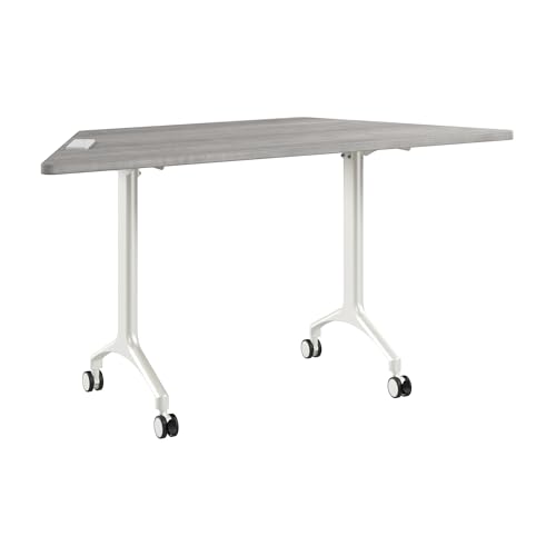 Bush Business Furniture 60-inch Trapezoid Modular Office Conference Table, Synergy Collection, Platinum Gray Bush Furniture