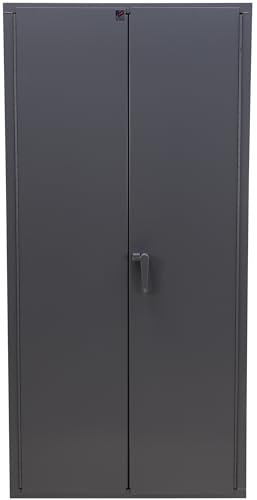 Jamco Extra Heavy Duty Steel Storage Cabinet with Solid Lockable Doors, 14-Gauge All-Welded Metal Cabinet, 4 Adjustable Shelves, 7,200 lbs Capacity, 24" D x 36" W x 74" H, Gray Jamco