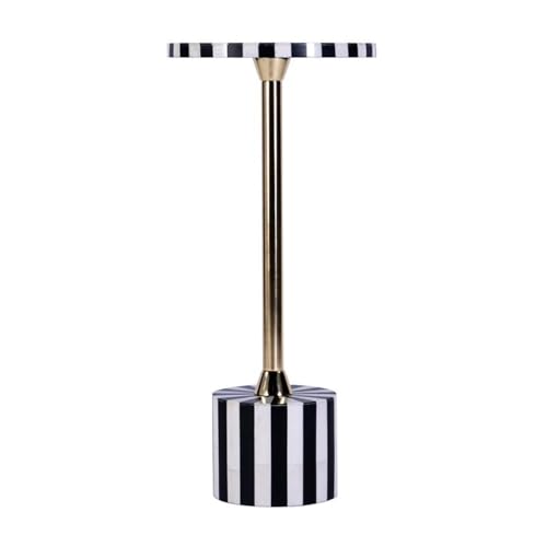 Butler Specialty Company Zane Brass and Bone Inlay Round Side Table -Black White Butler Specialty Company