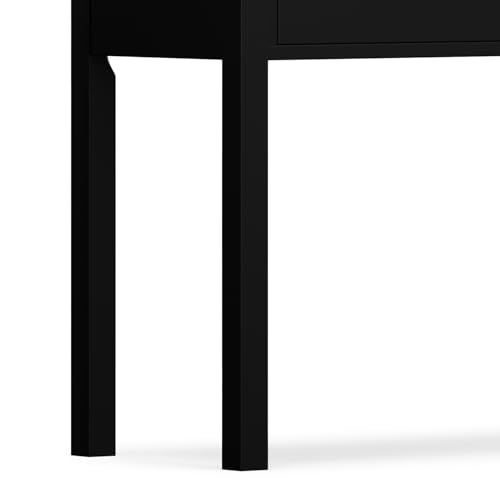 SIMPLIHOME Hollander Console Table - 60 Inch Wide Solid Wood Sofa Table in Black, Contemporary Storage Table for Entryway or Living Room with 3 Drawers and Sleek Metal Hardware SIMPLIHOME