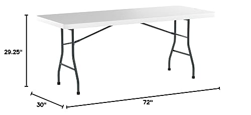 Office Star Resin Multipurpose Rectangle Folding Table for Indoor or Outdoor Use, 6 Feet Light Gray Office Star Products