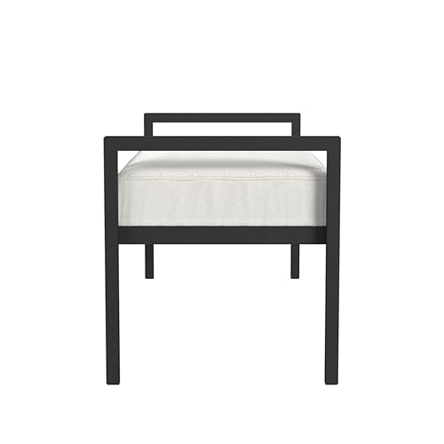 HomePop Modern Metal Bench|Bench for Living Room & Bedroom | Decorative Home Furniture - Cream Boucle HomePop