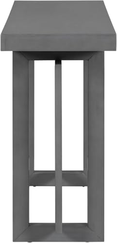 Merax 60 in Gray Console Table, Entryway Wood Minimalism Industrial Style Sofa Side Display for Entry Way, Hallway, Couch, Living Room, Foyer Merax