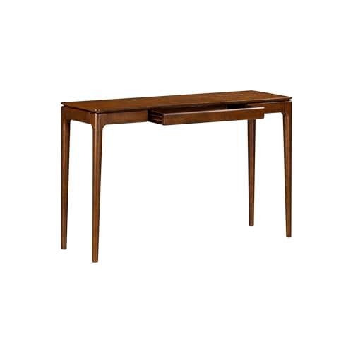 NTC Mingle 47-Inch Console Table, Modern Solid Wood Entryway Table with Hidden Drawer, Waterproof & Heat Resistant, Narrow Table for Hallway, Living Room & Foyer, Dark Walnut NTC