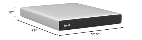Lucid 10 Inch Memory Foam Mattress - Medium Feel - Infused with Refreshing Bamboo Charcoal and Cooling Gel - Bed in a Box - Temperature Regulating - Pressure Relief - Breathable - Full Size LUCID