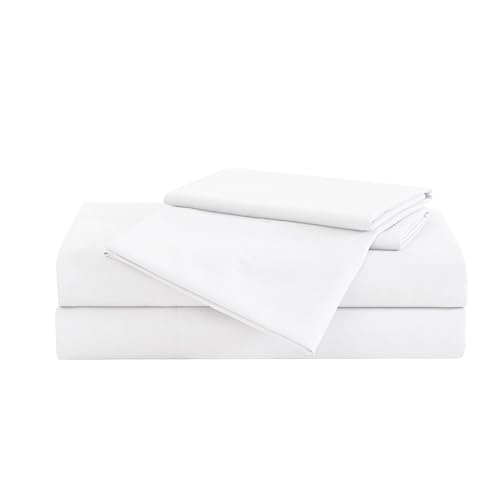 London Fog Garment Washed Solid Sheet Set White Microfiber 5-Piece Split King Sheet Set, Solid Themed, Deep Pocket, Adult and Teen, Oeko-TEX Certified LONDON FOG
