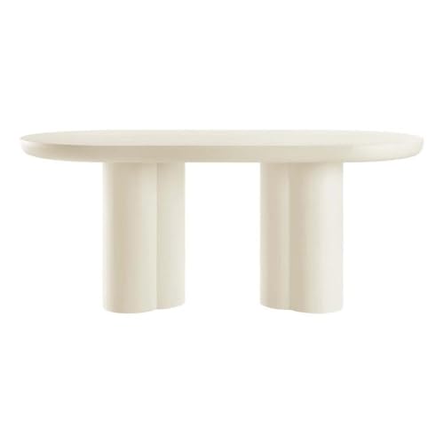 Modway EEI-6764-WHI Caspian 72" Oval Concrete Dining Table, White Modway