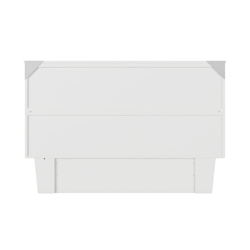 AFI, Nantucket Queen Murphy Bed Chest with Mattress, Storage Drawer and Built-In USB Charger, White AFI