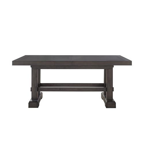 Steve Silver Furniture Napa 9pc Dining Table Set, 72"-90"-108" Dining Table w/ 2-18" Leaves, 8 Upholstered Side Dining Chairs, Farmhouse Design, Dining Room, 72" L x 42" W x 30.5" H, Brown Steve Silver