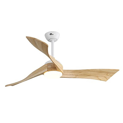 Sofucor Ceiling Fan 52 Inch Wood Ceiling Fan with Lights Remote Control Dimmable Light Reversible DC Motor Modern Ceiling Fan for Kitchen Bedroom Basement Dining Living Room Light Wood