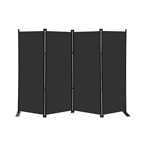 MAYOLIAH 4 Panel Room Divider Screen 6Ft Tall Foldable Privacy Dividers Indoor Wall Partition Room Separator Black MAYOLIAH