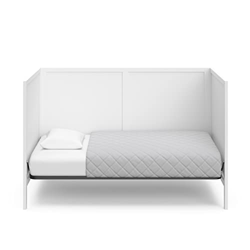 Graco Theo 3-in-1 Convertible Crib (White) - GREENGUARD Gold Certified, Converts to Toddler Bed & Daybed, Fits Standard Full-Size Crib Mattress, 4 Adjustable Mattress Heights Graco