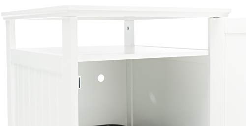 TRIXIE Furniture Style Litter Box Enclosure with Shelf, Indoor Pet Home, White TRIXIE
