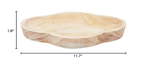 Okuna Outpost 16 In Handmade Wooden Dough Bowls for Decor, Paulownia Wood Cross Shaped Dough Bowl Okuna Outpost