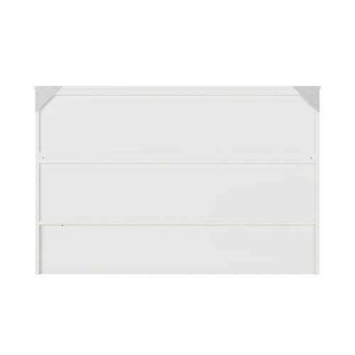 AFI Hamilton Queen Murphy Bed Chest with Mattress, Storage, and Built-in Charger in White AFI