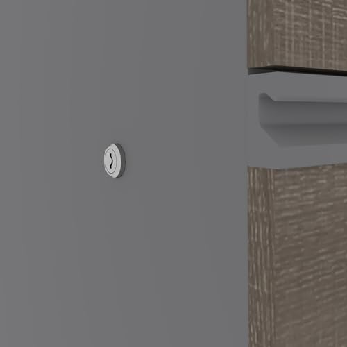 Bestar Prestige + 72W U-Shaped Executive Desk with Pedestal in bark Grey & Slate Bestar