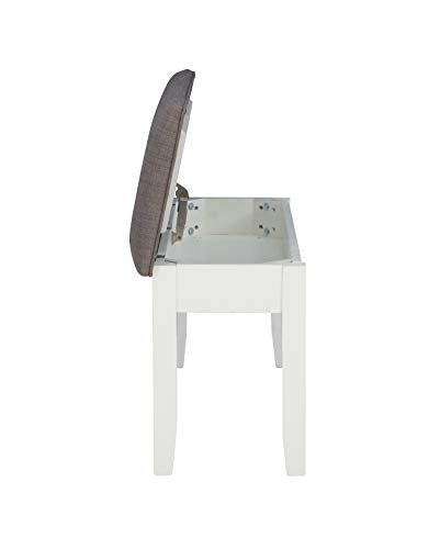 Powell Furniture Jane Storage, Antique White Dining Bench, Powell