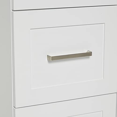 ARIEL Hamlet 55" White Bathroom Vanity with Sink, 1.5" Edge Pure White Quartz Countertop & Backsplash, Rectangular Sink, 2 Soft Closing Doors, 4 Full Extension Dovetail Drawers, Built in Toe Kick ARIEL