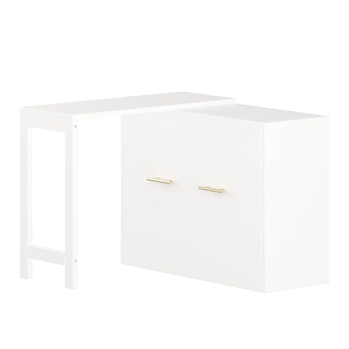Harper & Bright Designs Simply Style Twin Murphy Bed with Ajustable Desk, Wood Murphy Bed with Foldable Cushion for Small Space Harper & Bright Designs