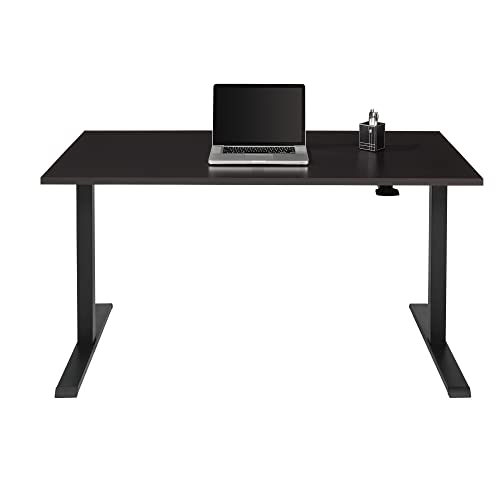 Realspace® Magellan 60"W Pneumatic Height-Adjustable Standing Desk, Espresso Realspace