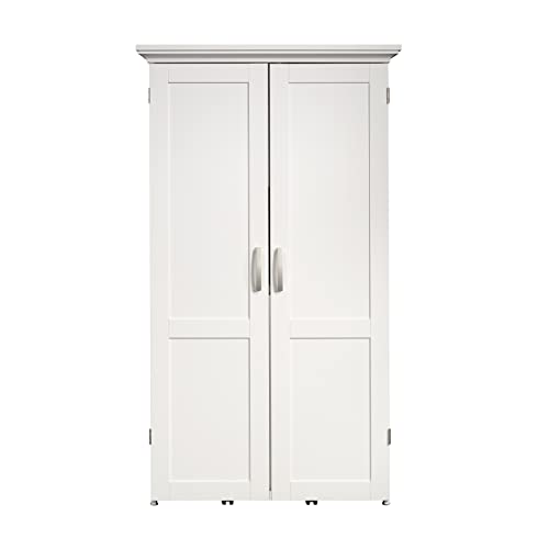 Sauder Miscellaneous Storage Craft & Sewing Armoire, L: 35.11" x W: 21.81" x H: 61.58", Glacier White finish Sauder