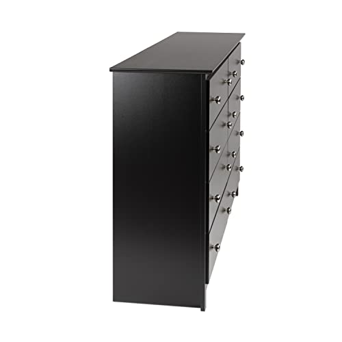 Prepac Sonoma 8 Drawer Double Dresser for Bedroom, 15.75" D x 59" W x 36.25" H, Black Prepac