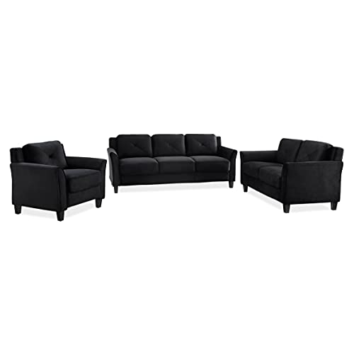 Lifestyle Solutions Harrington Loveseat, Black LifeStyle Solutions