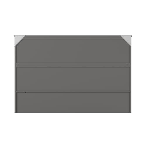 AFI, Southampton Murphy Bed Chest Queen with 6" Mattress, Storage Drawer & Built-in USB Charger, Grey AFI