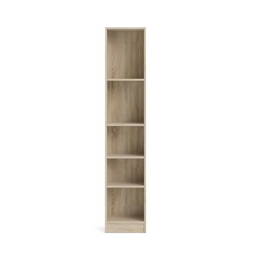Tvilum Element Narrow 5 Shelf Bookcase, Tall, Oak Tvilum