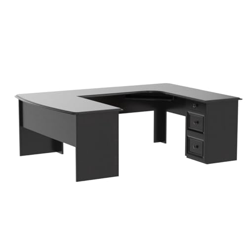 Realspace® Broadstreet 65" W U-Shaped Executive Desk, Walnut Realspace