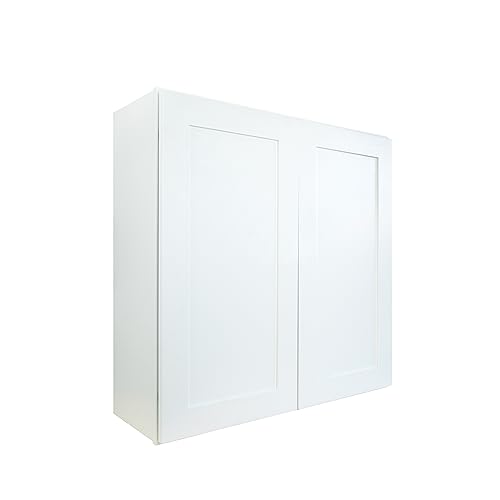 Hollywood Fabiani Design Shaker Wall Kitchen Cabinet Ready to Assemble, 33 in. W x 12 in. D x 36 in. H, White Hollywood Fabiani Design