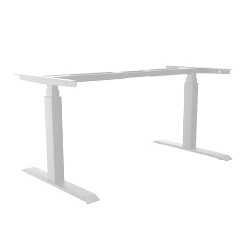 Desky Dual Motor Standing Desk Frame, Height Adjustable Electric Sit Stand Desk Base with Memory Presets, Heavy Duty Steel Frame for Home Office and Workstations – Matte Black Desky