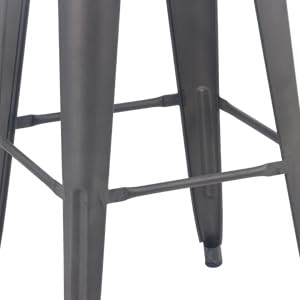 YOUNIKE 30 Inches Metal Barstools Counter Height Bar Stools Set of 4 Indoor Outdoor Patio Bistro Home Kitchen Low Back Stackable Bar Chairs Rusty Grey YOUNIKE