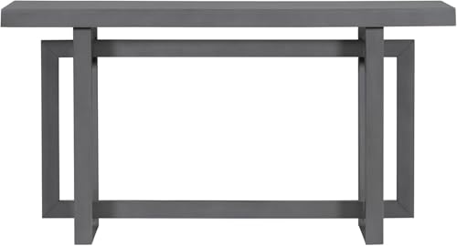 Merax 60 in Gray Console Table, Entryway Wood Minimalism Industrial Style Sofa Side Display for Entry Way, Hallway, Couch, Living Room, Foyer Merax