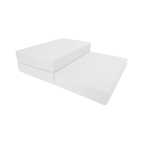 D&D Futon Furniture White Twin Size Shikibuton Trifold Foam Beds 6x39x75, High Density Foam 1.8, Floor Foam Folding Mats D&D Futon Furniture