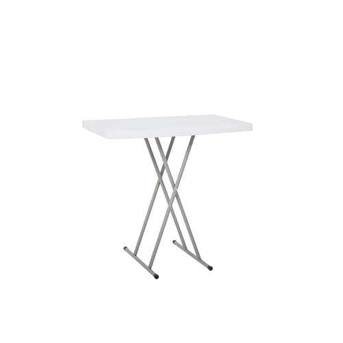 Lakhow 30 Inch,Adjustable Folding Laptop Table TV Tray, Height Adjustable Folding Computer Desk, White Granite Lakhow