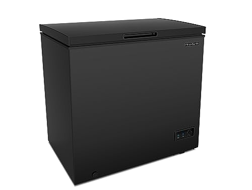 Frigidaire EFRF7003-BLACK Chest Deep Freezer, 7 Cu. Ft, Black Adjustable Thermostat-Removable Vinyl Coated Wire Basket-Easy Defrost Drain Frigidaire