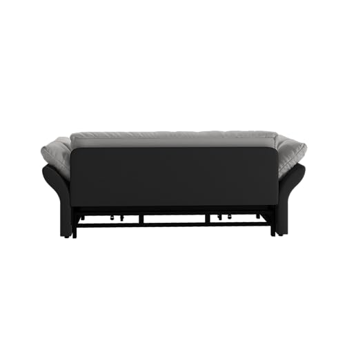 3 in 1 Convertible Pull Out Sleeper Sofa Couch Bed Queen Size, Tufted Velvet Futon Loveseat Recliner Lounge Chaise Cloud Pullout Sofabed with Soft Pillows Armrest, Side Pockets for Living Room Office Eafurn