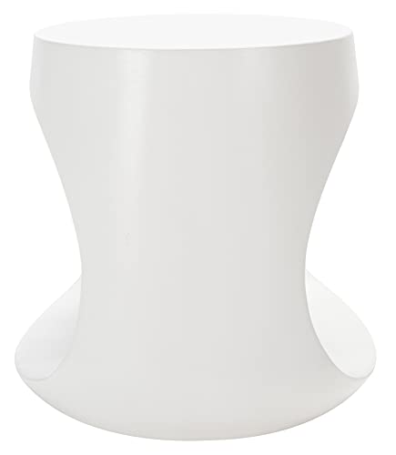 SAFAVIEH Outdoor Collection Vikki Modern Ivory Concrete Accent Table (Fully Assembled) VNN1040B SAFAVIEH