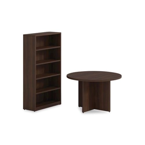 Alera Seville Round Conference Table, Round, 48" Diameter, Mahogany Alera