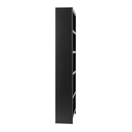 Prepac Moda 5-Tier Tall Wooden Bookcase, Black Storage Cabinet, Display Cabinet, Bookshelf with Storage Shelves 31.75" W x 80" H x 12" D for Home Office, Living Room, Bedroom Organizer Prepac