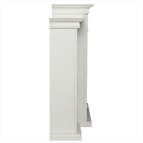 Bowery Hill Traditional Wood Electric Fireplace with Bookcases in Ivory BOWERY HILL