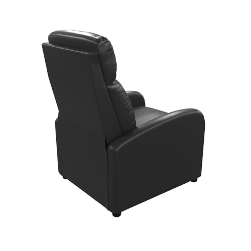 DHP Bobby Pushback Recliner Chair for Living Room, Ergonomic Comfort, Reclining Sofa Chair, Black Faux Leather DHP