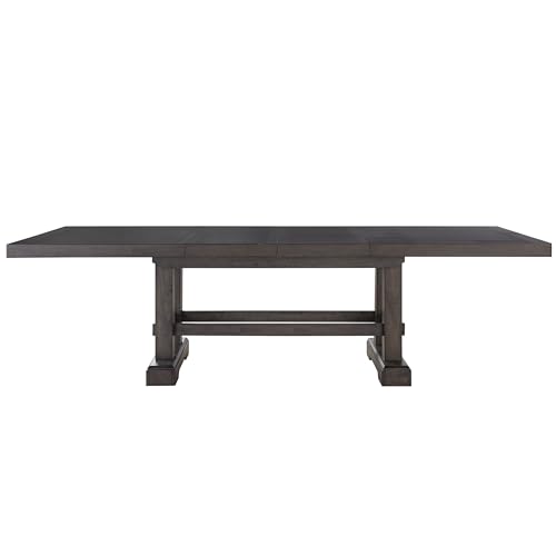 Steve Silver Furniture Napa 9pc Dining Table Set, 72"-90"-108" Dining Table w/ 2-18" Leaves, 8 Upholstered Side Dining Chairs, Farmhouse Design, Dining Room, 72" L x 42" W x 30.5" H, Brown Steve Silver