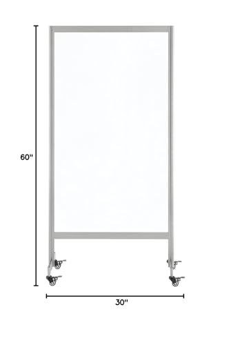 Global Industrial Clear Mobile Divider, Acrylic, 30" W x 60" H Global Industrial
